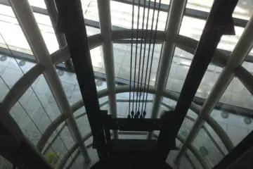 Most of the tubes are elevator shafts. In addition to transporting humans, light enters and creates harmony between the floors.