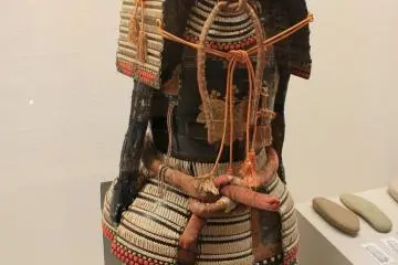 A suit of Edo-period armour at the Hojo Hometown Pavillion