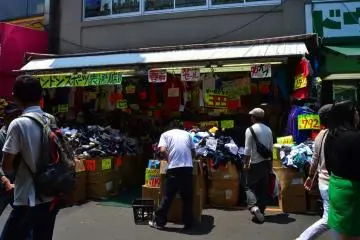 Cheap clothes bazaar.