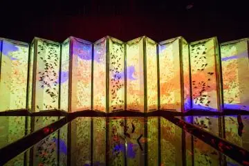  The traditional Japanese folding combined with modern projection mapping technology, and of course, goldfishes as well.
