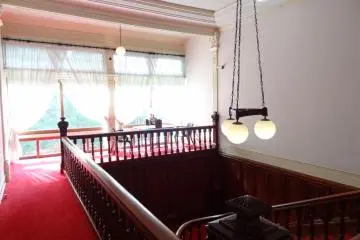 The beautiful red carpet landing on the third floor