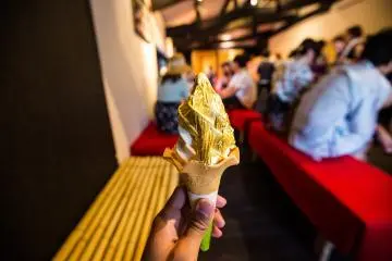 The best Gold-leaf wrapped ice cream in Kanazawa.