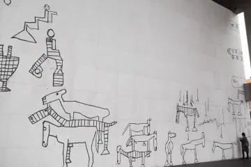 <p>The mural on the front wall</p>