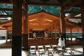 Shrine maiden's practicing their rituals 