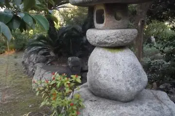 A traditional stone lantern