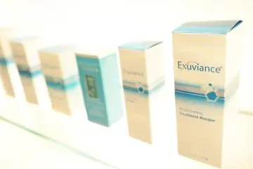 <p>Exuviance from NeoStrata is one product ranges Chika-san uses during the treatments</p>