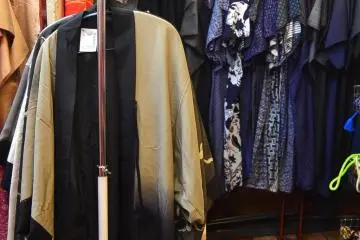 Dark colored kimono for men