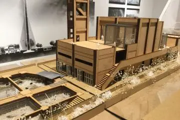 An architectural model, made to scale. One of the exhibits on the 2nd floor gallery.