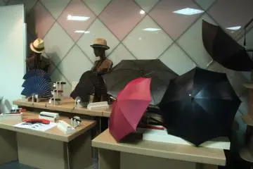 You can purchase really unique items like umbrellas and fans made with leather at the event as well.
