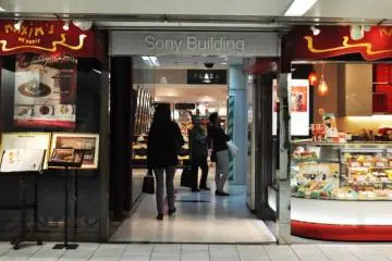 The entrance to the Sony Building