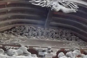 Carvings at the neighbouring hall
