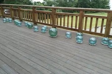 Traditional fish net glass floats