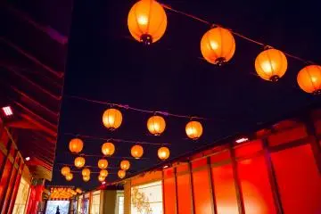 Iconic Japanese vermilion lanterns
