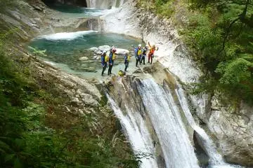 The first series of waterfalls from the start point