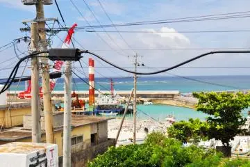 A view of the port from where we were staying. I love the colour of the water.