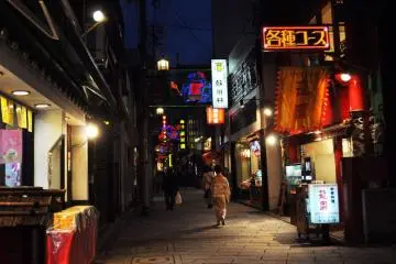 The dimly lit street has a great atmosphere (Photo: Michelle Madden)