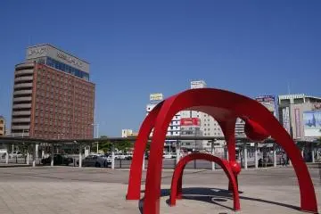 The view of the hotel from the main exit at JR Hakodate Station (Photo: RS Reynolds)
