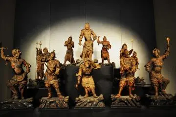 Standing Juni Shinsho (twelve heavenely generals). 12-13th Century Japanese sculpture.
