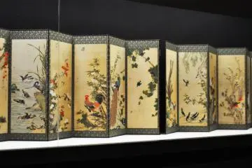 Japanese folding screens.
