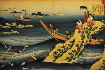 Japanese traditional painting. I love the way the water is painted. (Photo: Michelle Madden)