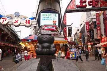 Ameyoko, a former black market, is a famous bargain street full of food stalls and shops.