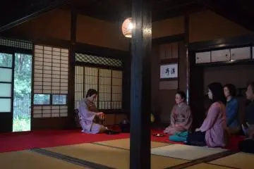 The gorgeous interior of one of the tea ceremony buildings