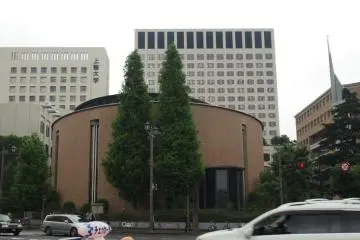 Right behind the church is the campus of Sophia University.