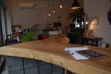 This wooden table was my favorite spot to sit!