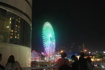Yokohama's iconic ferris wheel, Cosmos Clock 21, at Yokohama Cosmo World is a great place to visit too.