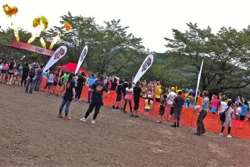 Warrior Dash Start line with flames to pump you up