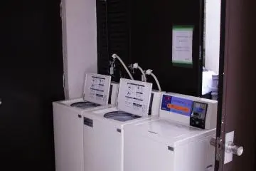 During temporary renovations, washing machines are "al fresco"