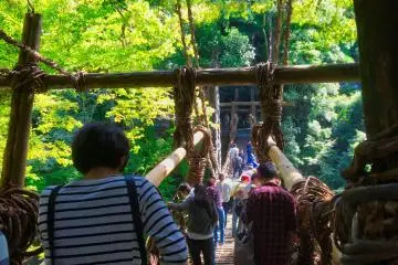 Overcrowded Kazaurabashi Vine Bridge