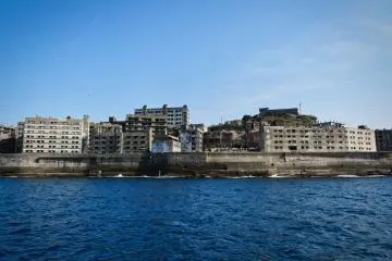 Hashima Island from cruise boat