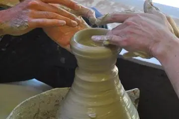 Soft and smooth manipulation of the raw clay into beautiful shaped tableware.