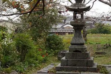 Lonely stone lantern at Moto-Yakushiji