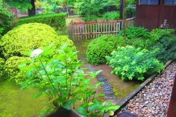 Part of the beautiful gardens visible from the temple buildings
