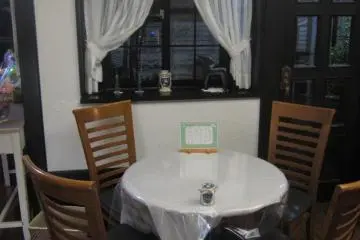 One of the semi-secluded tables