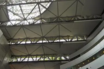 The view from inside the building. You can see the steps leading up.