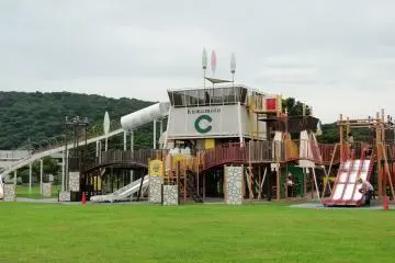 A close-up of the large jungle gym