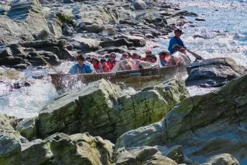 A course boat ride through some rapids