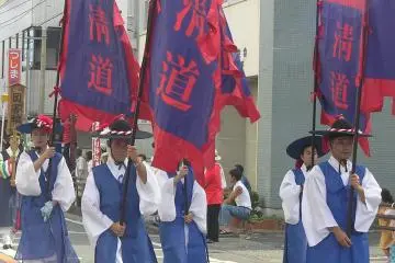 Korean correspondent's parade at the Mayahara harbor festival