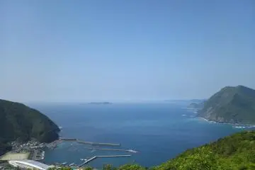 View of the Pacific Ocean from the village station "Takahira Observation Park"