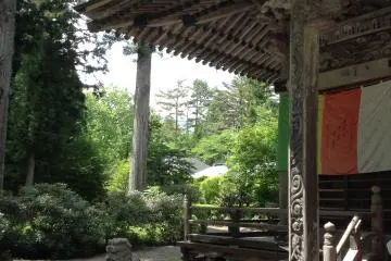 Saikoji Temple Shrine, located in front of the waterfall.