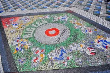 The Big Egg mosaic outside of Gate 25