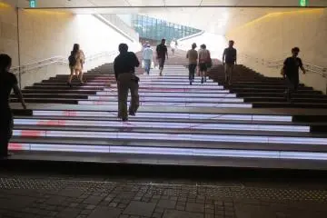 Cool projections leading up to the ACT Theater