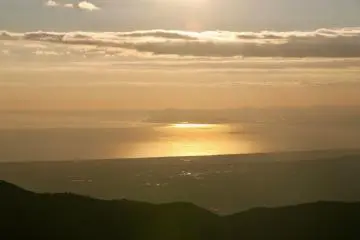 A golden sunset taken from the top of Mount Komagatake