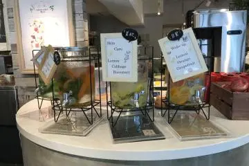 The different infused waters are a nice touch!