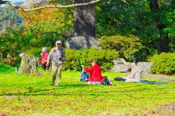 Lunch break at the top of Castle Park