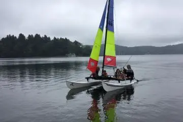 Nojiri Lake Resort has paddle boards, row boats, kayaks, and a catamaran for rent.