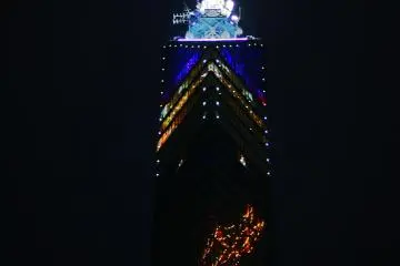 Fukuoka Tower is lit up at night so after you have taken in the view of the city, why not appreaciate the tower itself